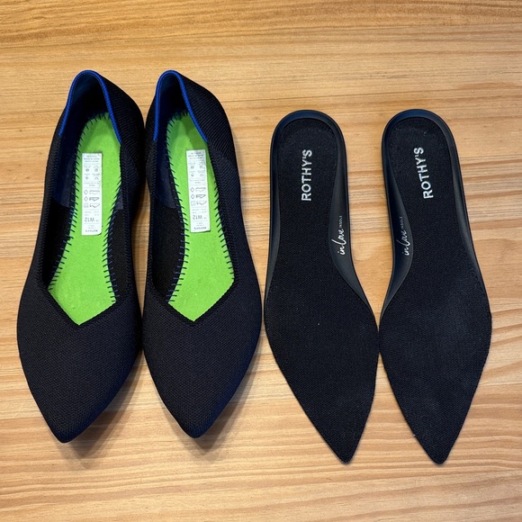 Rothy's The Point Ballet Flat Black Slip-On Lightweight Size 12 - Picture 13 of 14